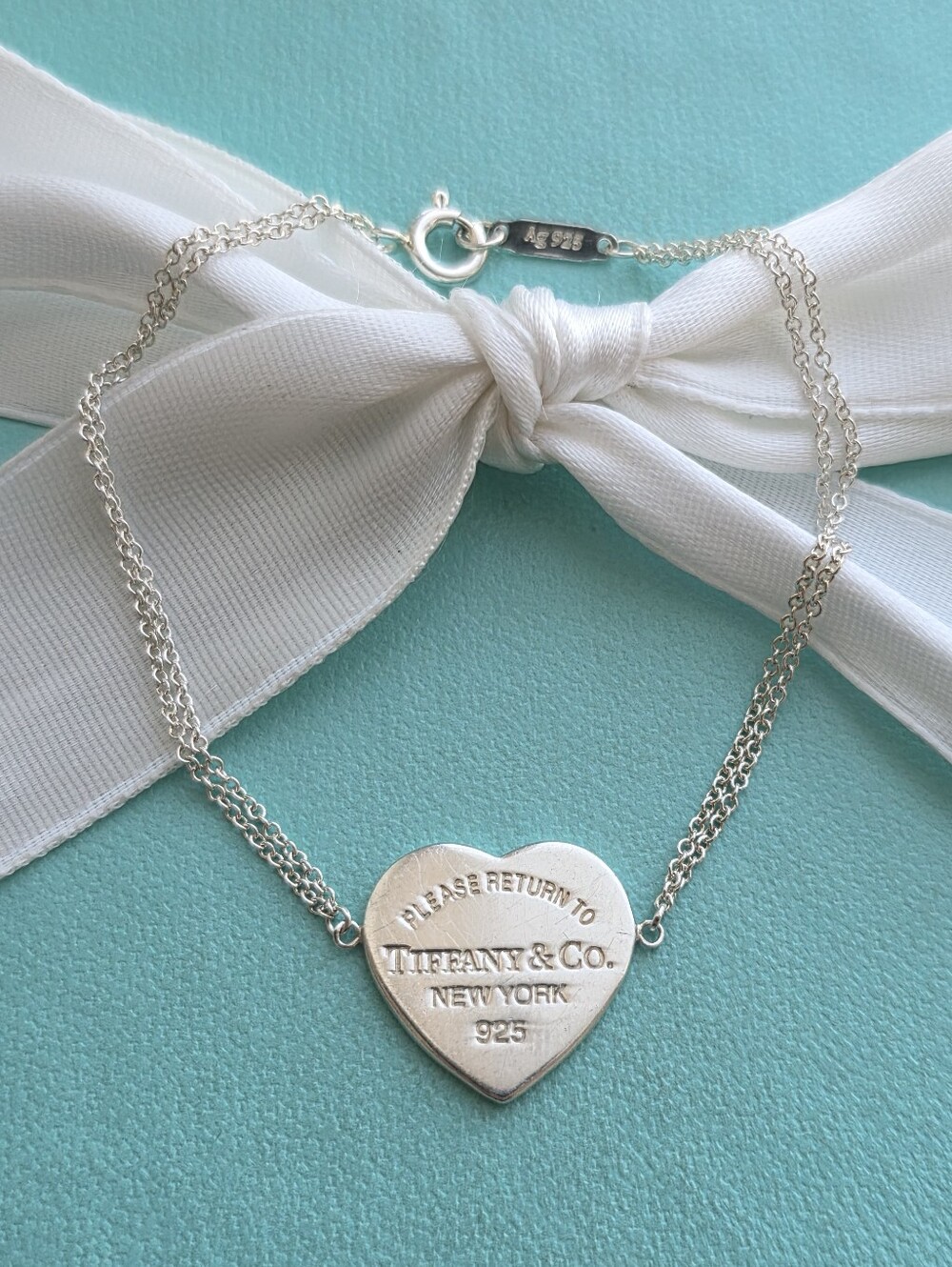 T&Co Heart tag doble chain bracelet